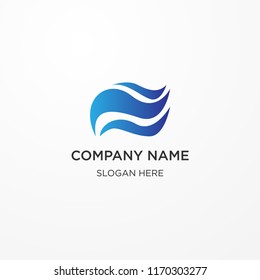 abstract water flow logo template use for business brand or identity