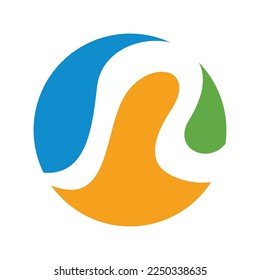 plantilla de logotipo de flujo de agua abstracto