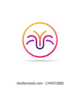 Abstract Water Fountain Colorful Logo sign template Illustration Design.