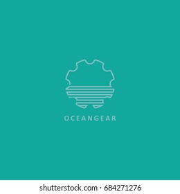 Abstract water with gear illustration logo template