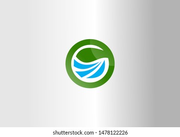 abstract water and leaf logo vector illustration