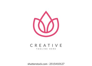 Vetor de design de logotipo de lírio aquático abstrato