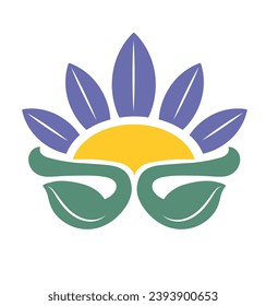 abstract water lily with sun cup