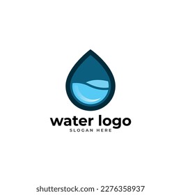 Abstract water logo vector template.