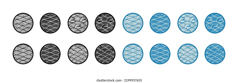Abstract water on the sea sign symbol icon. Drop water vector set