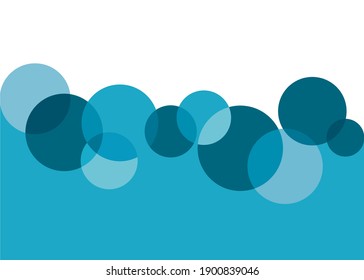 Abstract water pattern from blue circles. Trendy vector background for poster, print, web design, posts in social networks