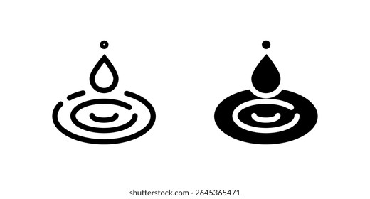 Abstract water rings icon set representing drops, ripple effects, and liquid surfaces. Ideal for purity, freshness, and environmental themes.