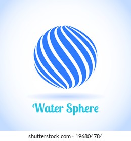 Abstract water sphere globe symbol, business concept template of isolated round icon. Logo design