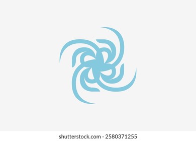 Abstract water spinning round move logo