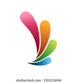 Abstract Water Splash Color Symbol Design