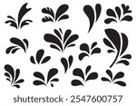 Abstract Water Splash Elements - Fluid Shapes and Droplet Vector  
