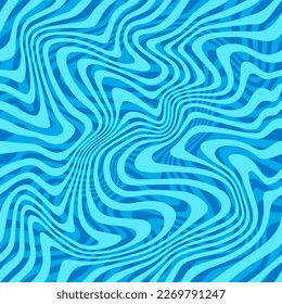 Abstract Water Splash Seamless Pattern with Swirl Waves. Azure Cartoon Water Ripple Texture. Vector Illustration of Ocean, River, Sea and Swimming Pool