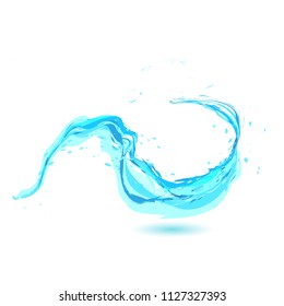 Abstract water splash, wave , drops. Vector illustration