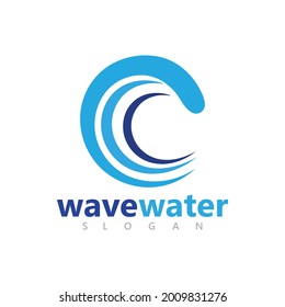 Abstract water splash waves logo design