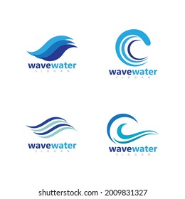Resumen diseño del logotipo de las olas de salpicadura de agua