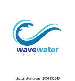 Abstract water splash waves logo design
