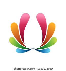 Abstract Water Splash Wings Symbol Design