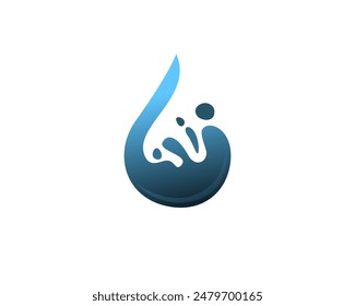 abstracto salpicadura de agua en el interior del logotipo símbolo diseño ilustración de Plantilla inspiración