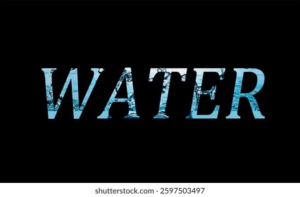 Abstract Water Text Effect Design Black Background