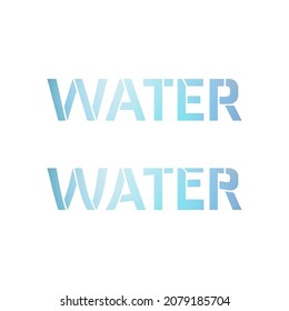 Abstract water text vector. Water letter in blue colors. Vector illustration.