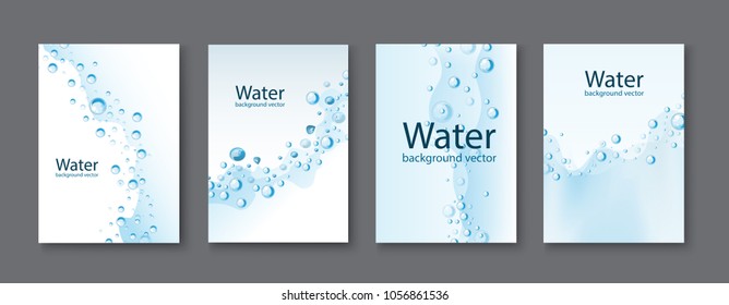 Abstract Water transparent drops backgrounds.vector