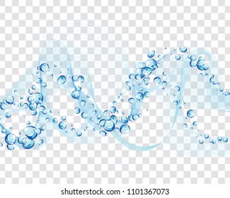 Abstract water vector background with bubbles of air and transparency