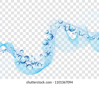 Abstract water vector background with bubbles of air and transparency