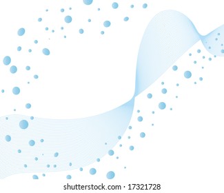 Abstract water vector background with bubbles of air