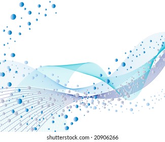 Abstract water vector background with bubbles of air