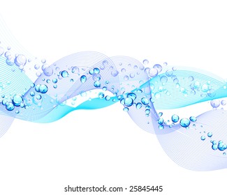 Abstract water vector background with bubbles of air