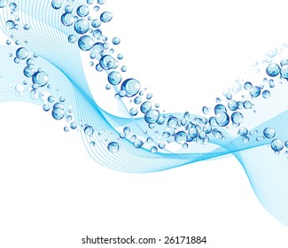 Abstract water vector background with bubbles of air
