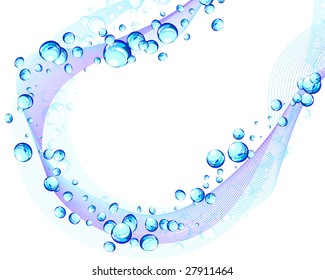 Abstract water vector background with bubbles of air
