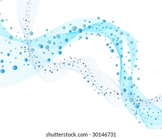 Abstract water vector background with bubbles of air