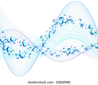 Abstract water vector background with bubbles of air