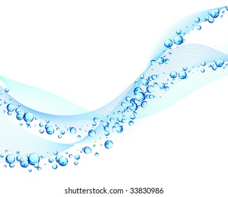 Abstract water vector background with bubbles of air