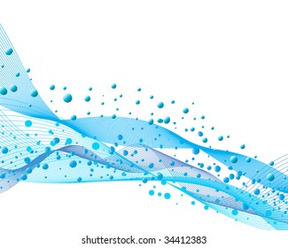 Abstract water vector background with bubbles of air