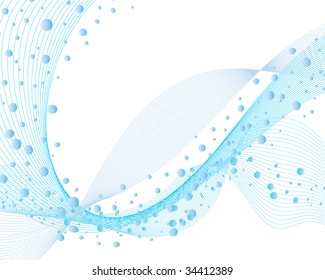 Abstract water vector background with bubbles of air