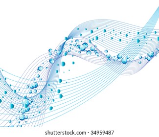 Abstract water vector background with bubbles of air