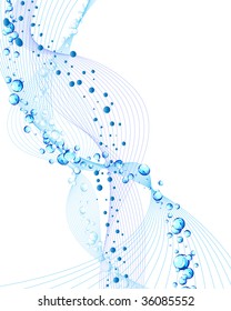 Abstract water vector background with bubbles of air