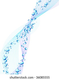 Abstract water vector background with bubbles of air