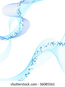 Abstract water vector background with bubbles of air