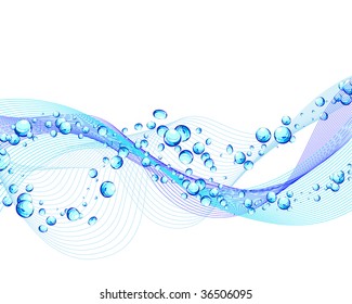 Abstract water vector background with bubbles of air