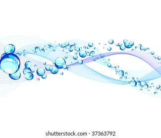 Abstract water vector background with bubbles of air
