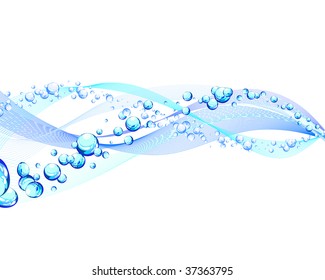 Abstract water vector background with bubbles of air