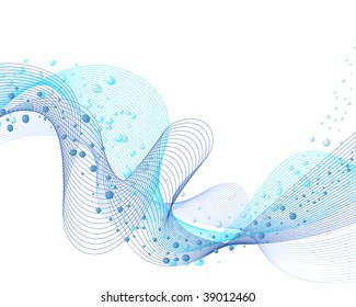 Abstract water vector background with bubbles of air