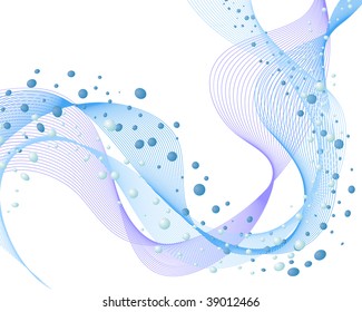 Abstract water vector background with bubbles of air