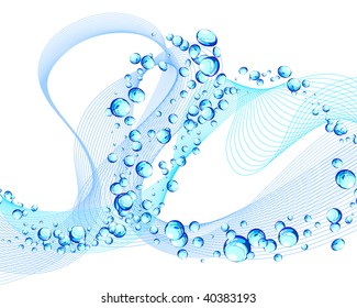 Abstract water vector background with bubbles of air
