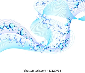 Abstract water vector background with bubbles of air