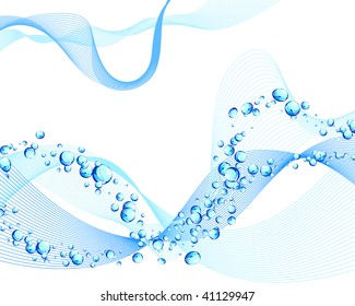 Abstract water vector background with bubbles of air