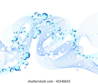 Abstract water vector background with bubbles of air
